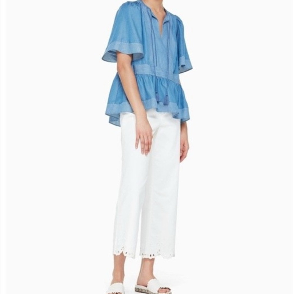 Kate Spade New York indigo Railroad Blouse Size Large